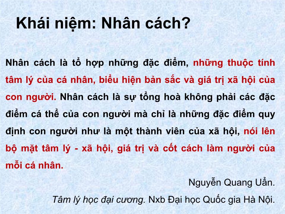 Bài giảng Tâm lý học sức khỏe - Bài 4: Nhân cách và sức khỏe trang 4