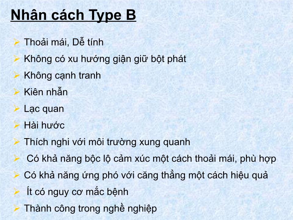 Bài giảng Tâm lý học sức khỏe - Bài 4: Nhân cách và sức khỏe trang 9