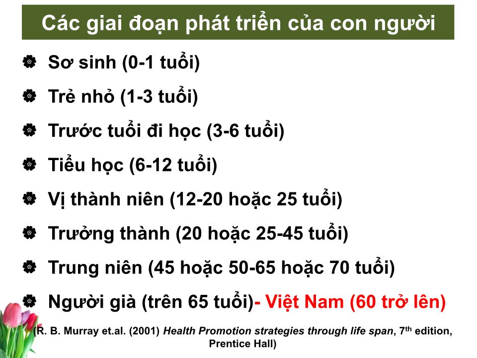 Bài giảng Tâm lý học sức khỏe - Bài 2: Các giai đoạn phát triển tâm lý con người trang 9