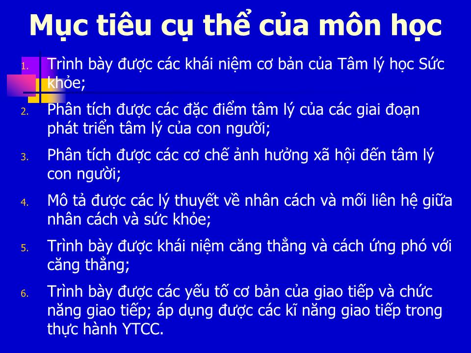 Bài giảng Tâm lý học sức khỏe - Bài 1: Nhập môn Tâm lý học sức khỏe trang 3