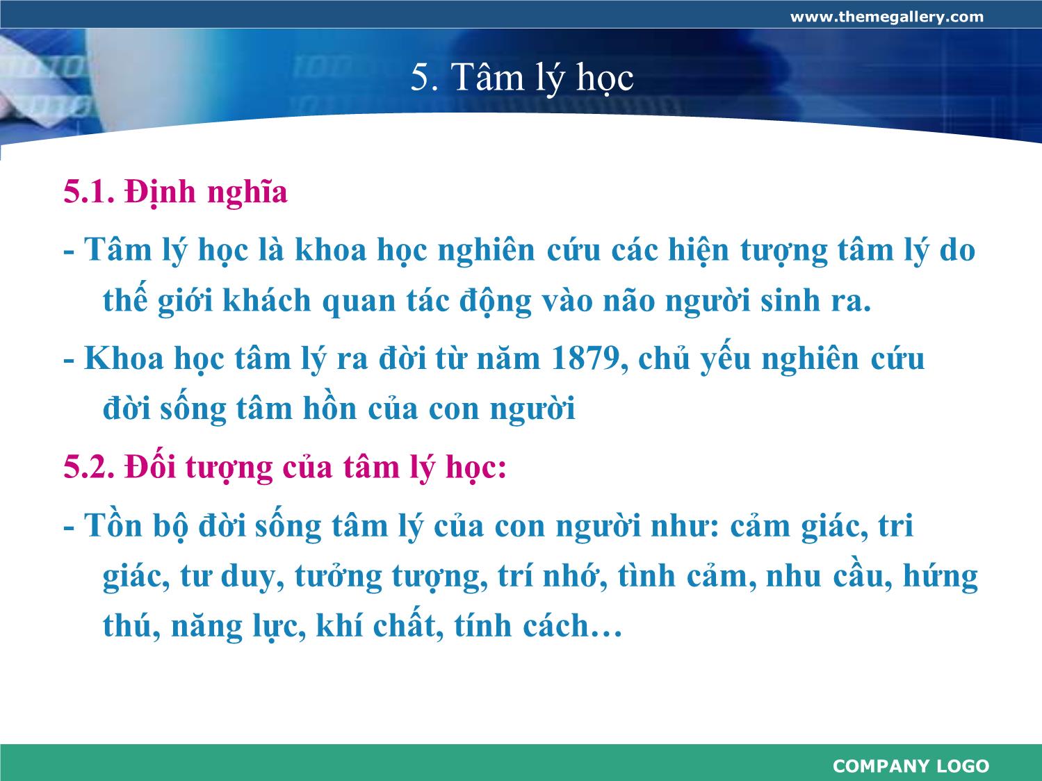 Bài giảng Đại cương về tâm lý và tâm lý học trang 10