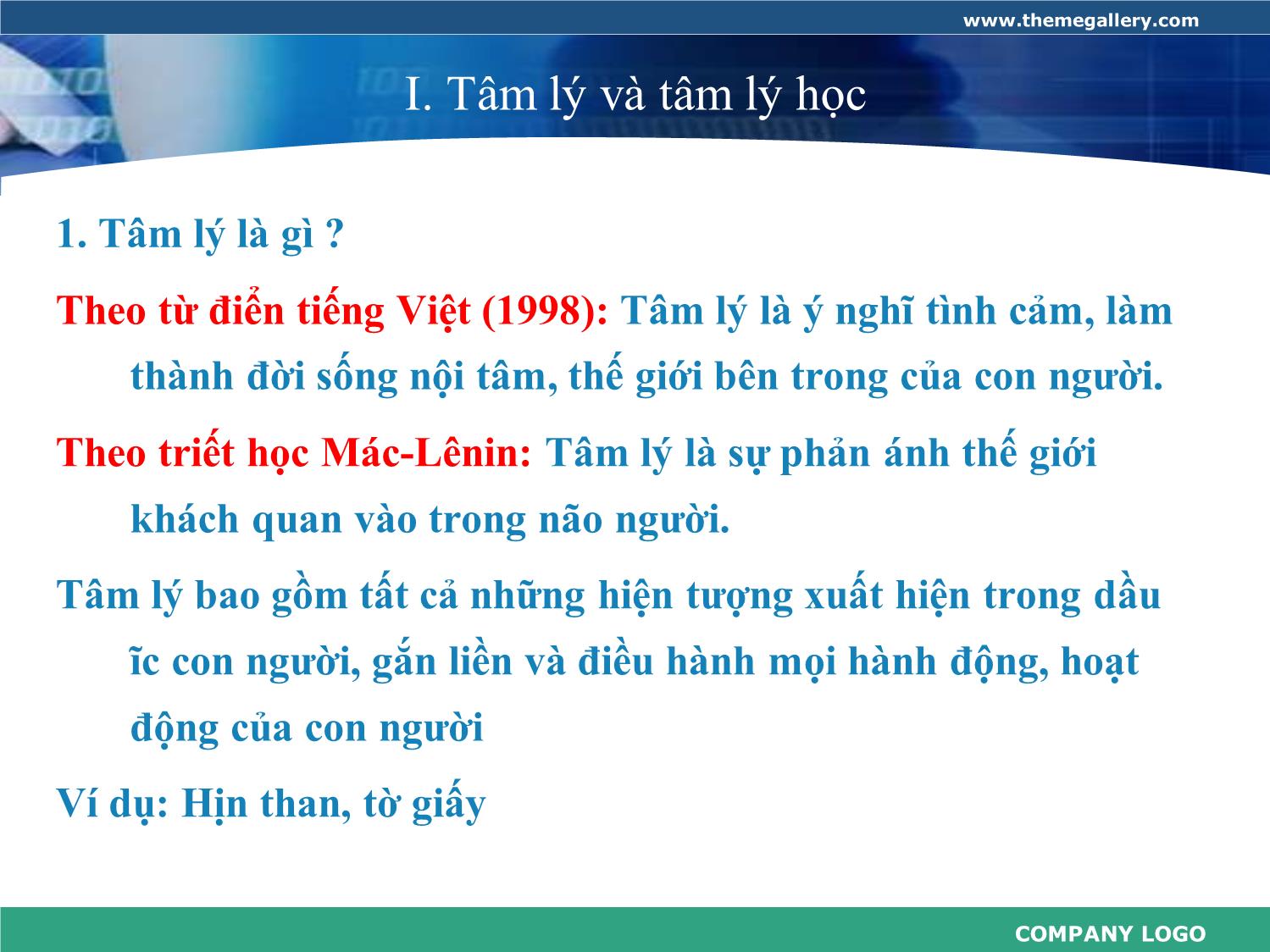 Bài giảng Đại cương về tâm lý và tâm lý học trang 3