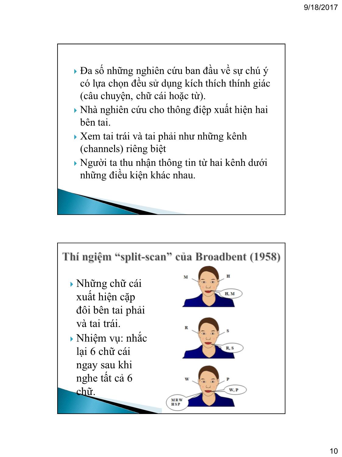 Bài giảng Tâm lý học nhận thức - Chương 4: Chú ý (Attention) trang 10