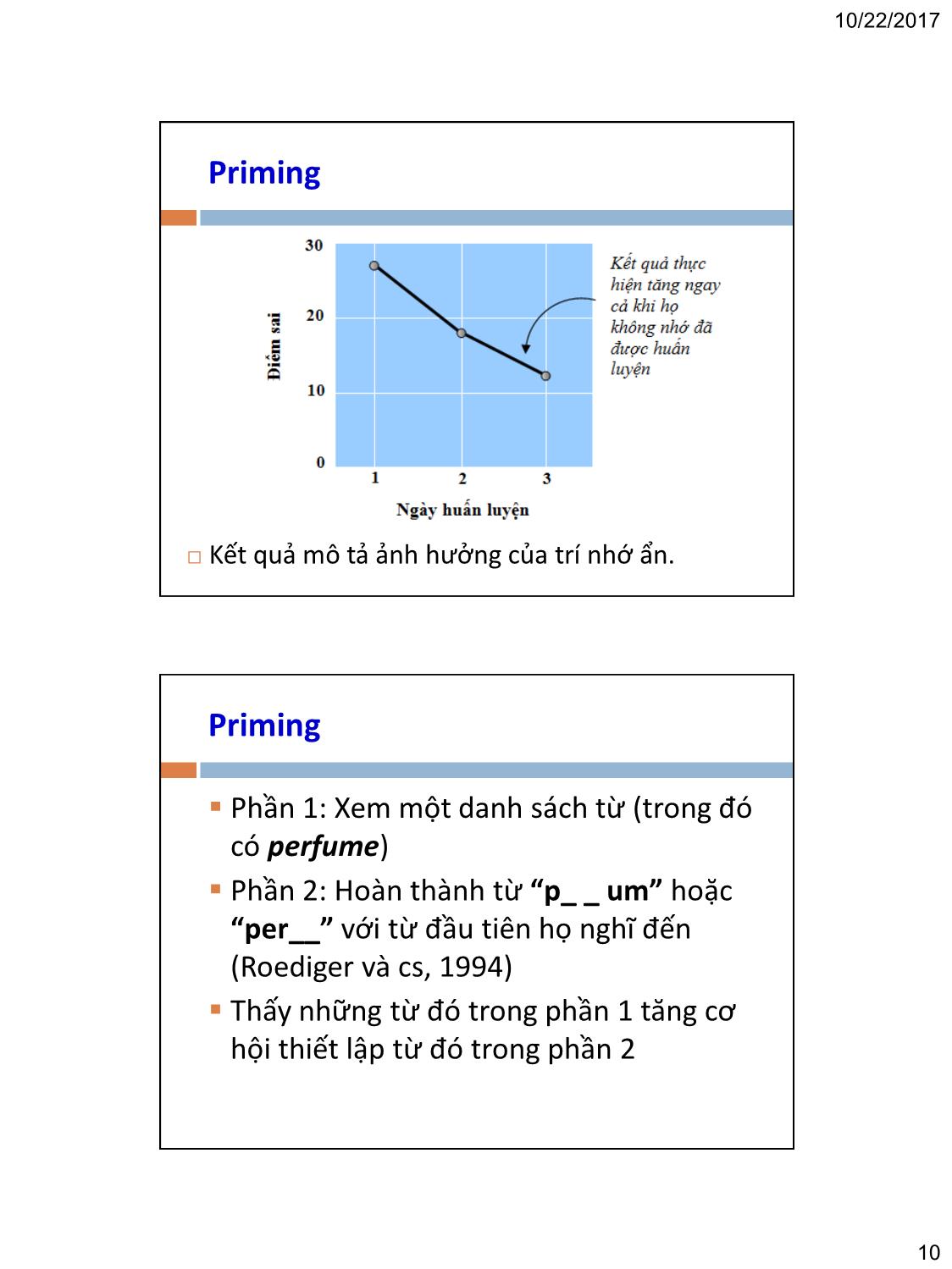 Bài giảng Tâm lý học nhận thức - Bài 5, Phần 2: Trí nhớ dài hạn (Long-term memory) trang 10