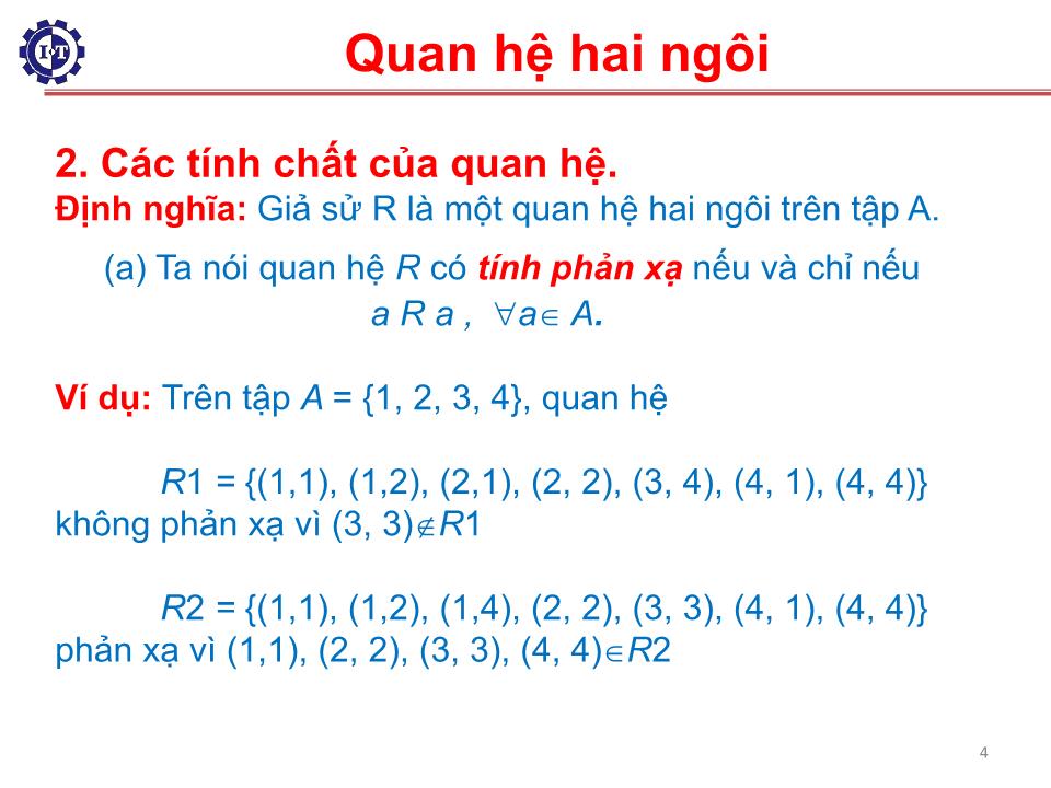 Bài giảng Toán rời rạc - Chương 3: Quan hệ trang 4