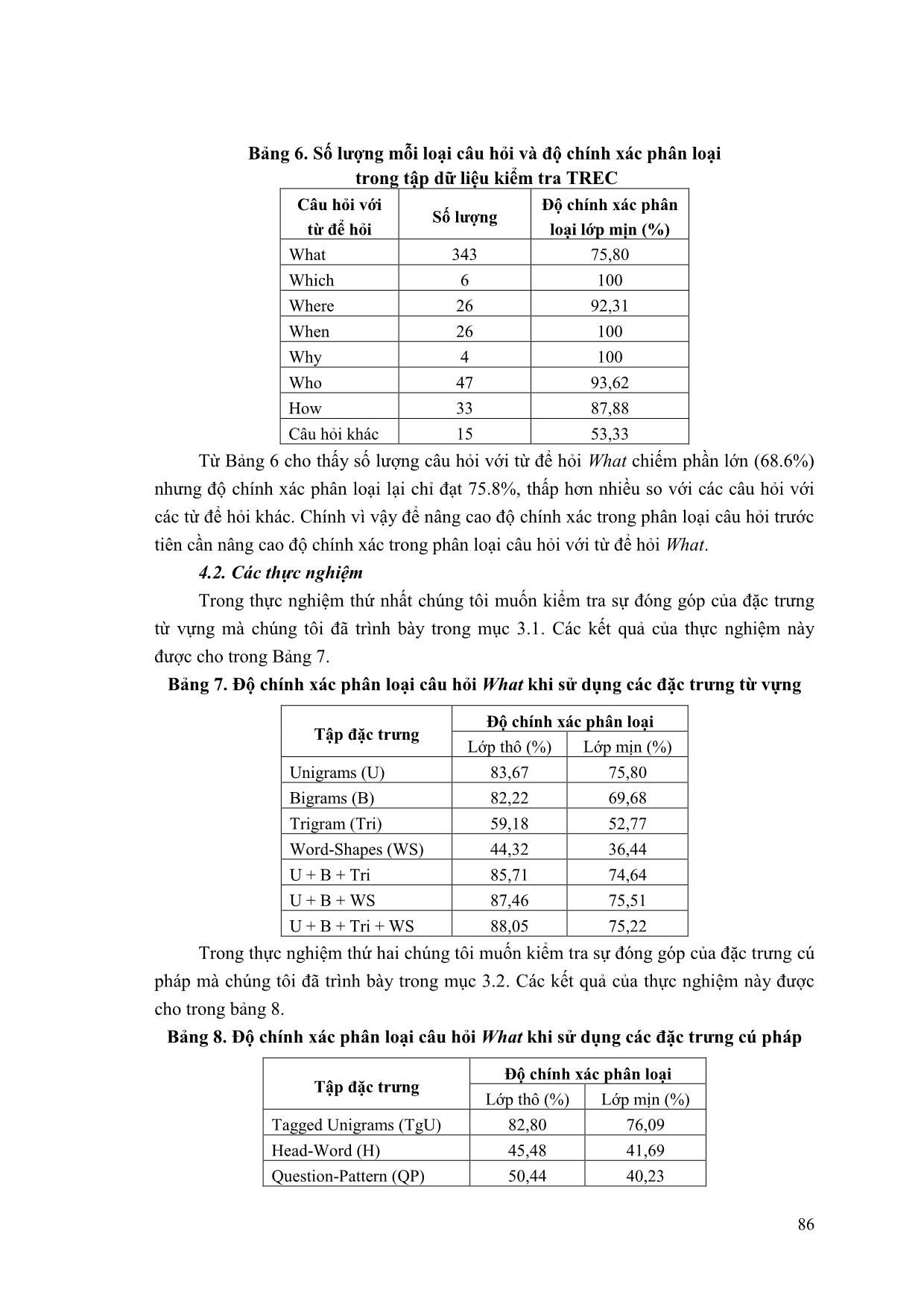 Phân loại câu hỏi kiểu “What” sử dụng nhiều loại đặc trưng trang 6