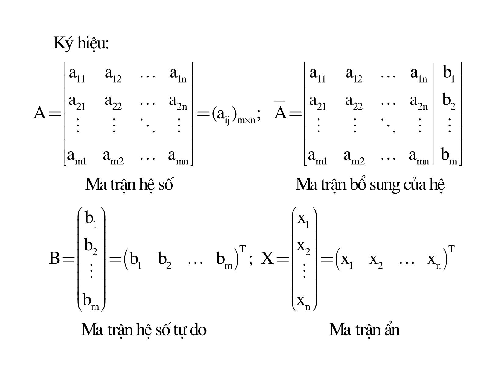 Bài giảng Đại số tuyến tính - Chương 2: Hệ phương trình tuyến tính trang 2