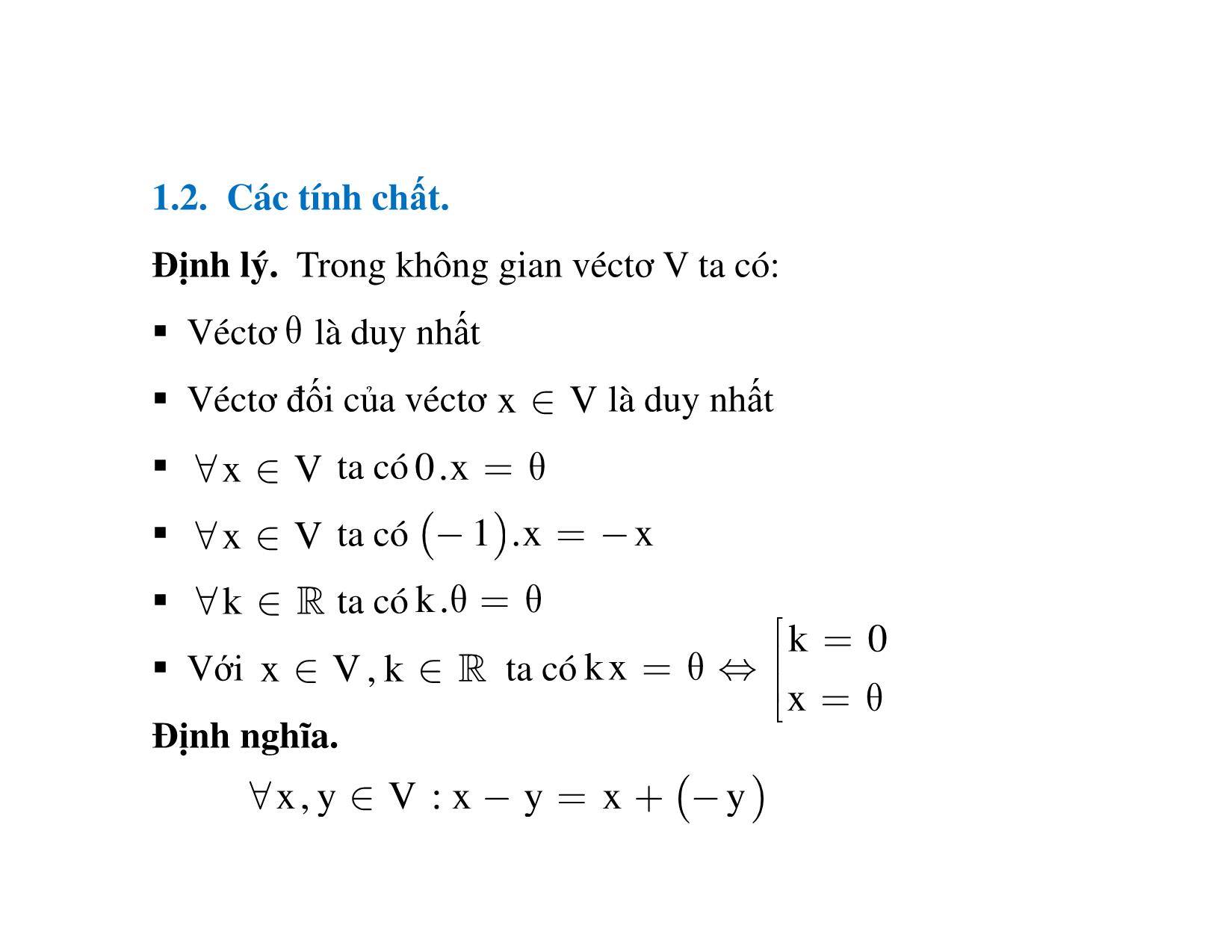 Bài giảng Đại số tuyến tính - Chương 3: Không gian véctơ trang 5