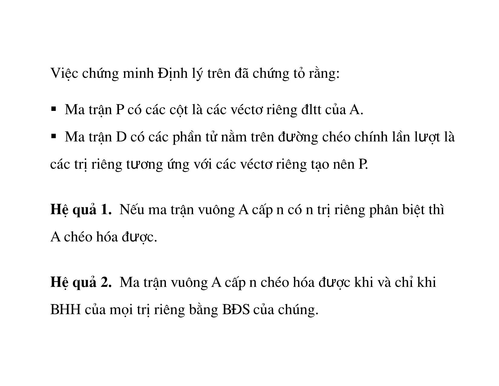 Bài giảng Đại số tuyến tính - Chương 4: Chéo hóa ma trận, Dạng toàn phương trang 7