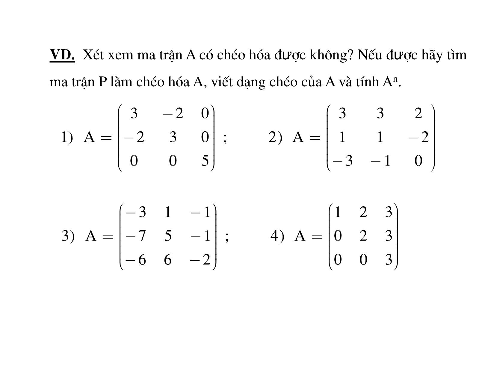 Bài giảng Đại số tuyến tính - Chương 4: Chéo hóa ma trận, Dạng toàn phương trang 9