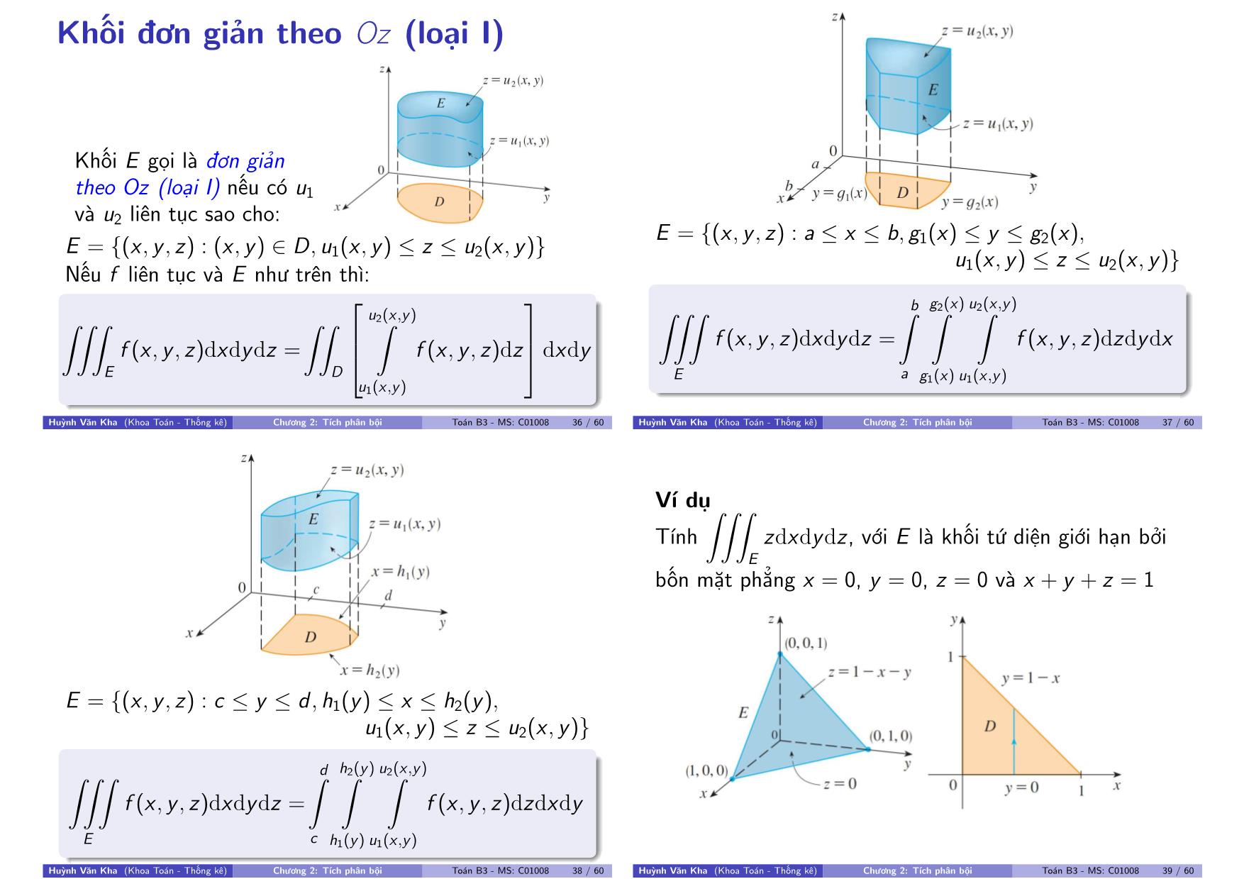 Bài giảng Toán B3 - Chương 2: Tích phân bội trang 10