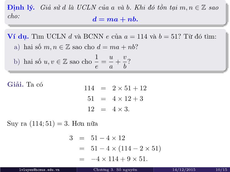 Bài giảng Toán rời rạc - Chương 4: Số nguyên trang 10