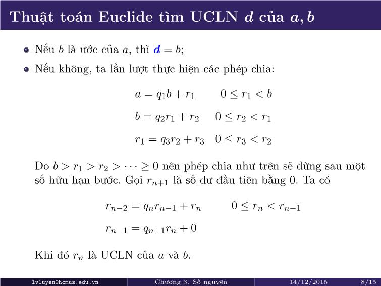 Bài giảng Toán rời rạc - Chương 4: Số nguyên trang 8