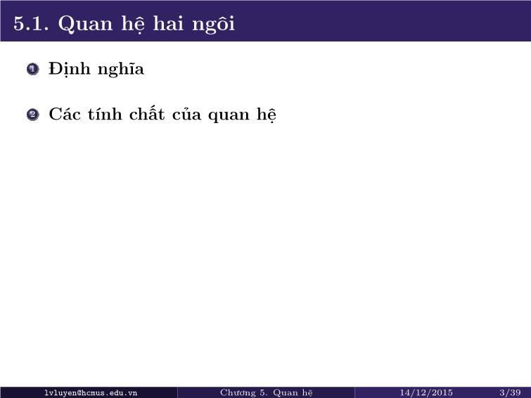 Bài giảng Toán rời rạc - Chương 5: Quan hệ trang 3