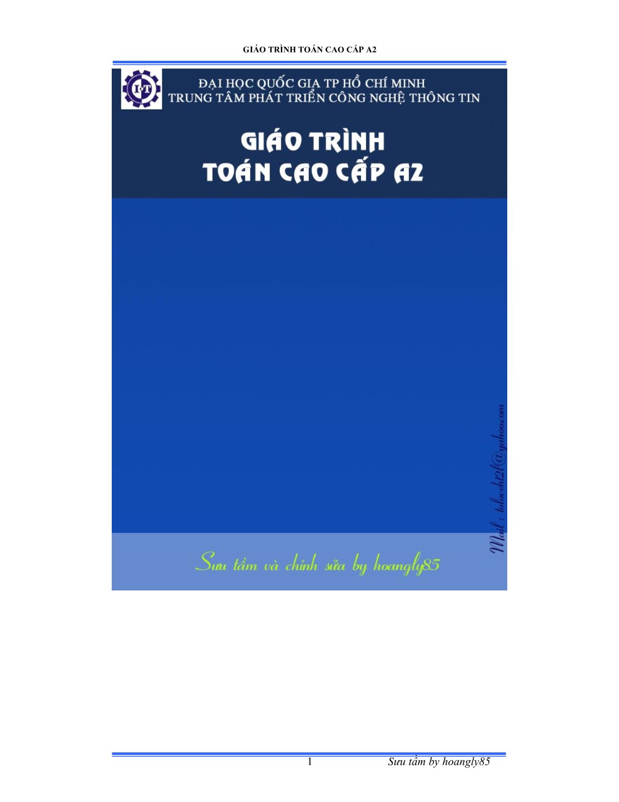 Giáo trình Toán cao cấp A2 trang 1