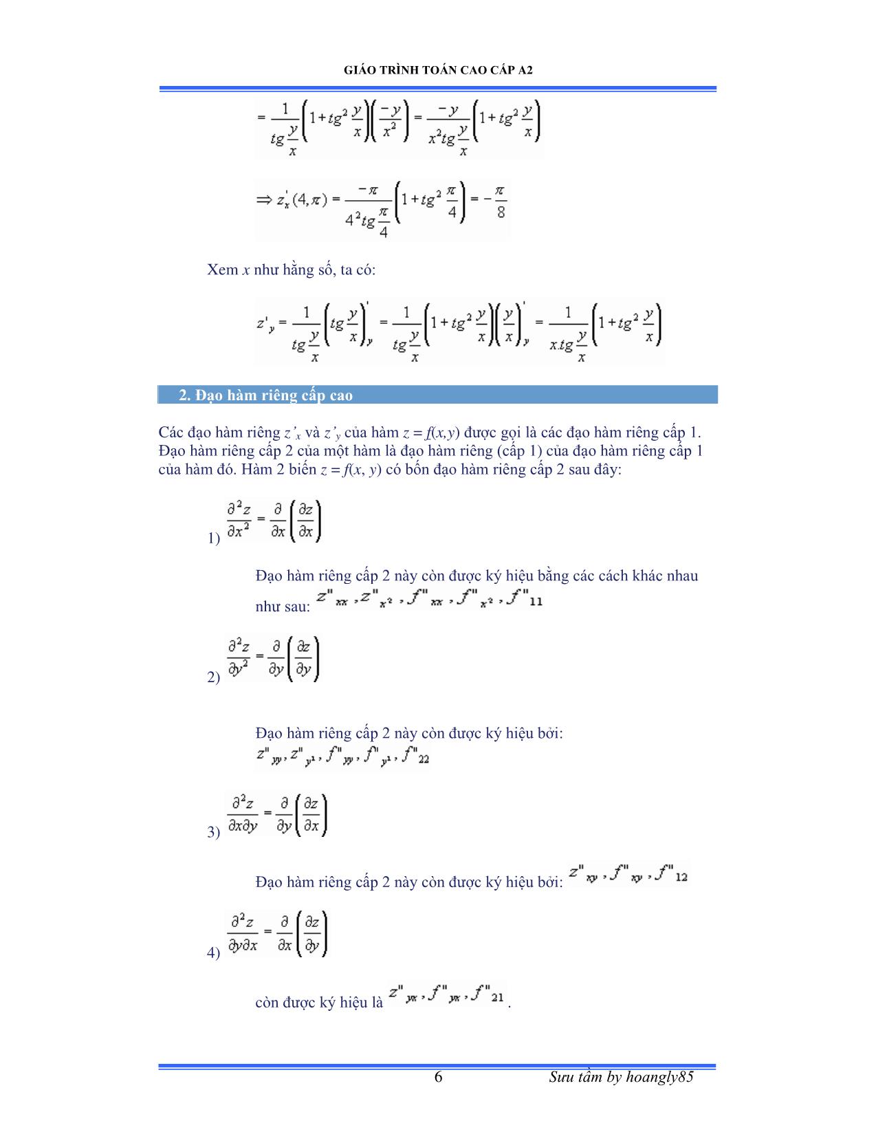 Giáo trình Toán cao cấp A2 trang 6