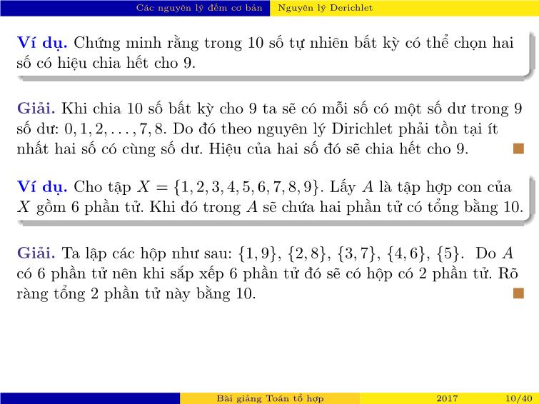 Bài giảng Toán tổ hợp - Chương 1: Tổ hợp cơ bản trang 10