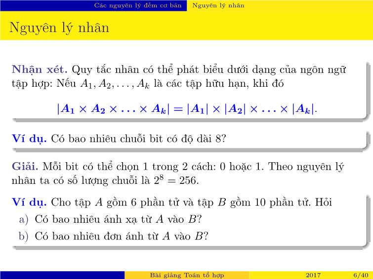 Bài giảng Toán tổ hợp - Chương 1: Tổ hợp cơ bản trang 6