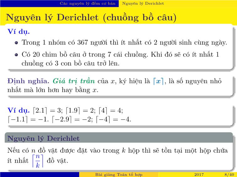 Bài giảng Toán tổ hợp - Chương 1: Tổ hợp cơ bản trang 8