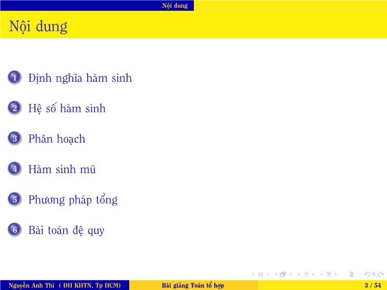 Bài giảng Toán tổ hợp - Chương 2: Phương pháp đếm dùng hàm sinh trang 3