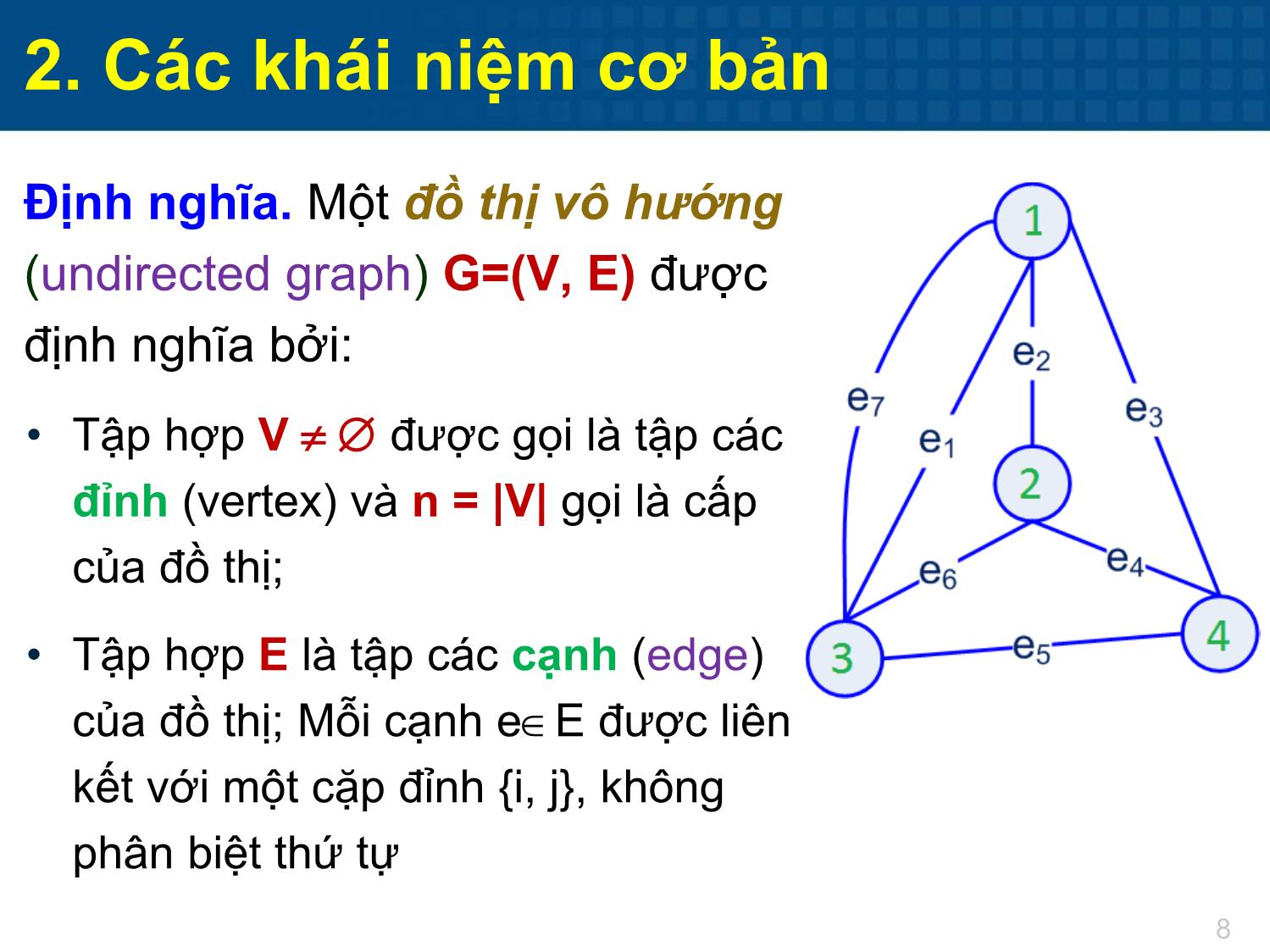 Bài giảng Toán tổ hợp - Chương 4: Đại cương về đồ thị trang 8