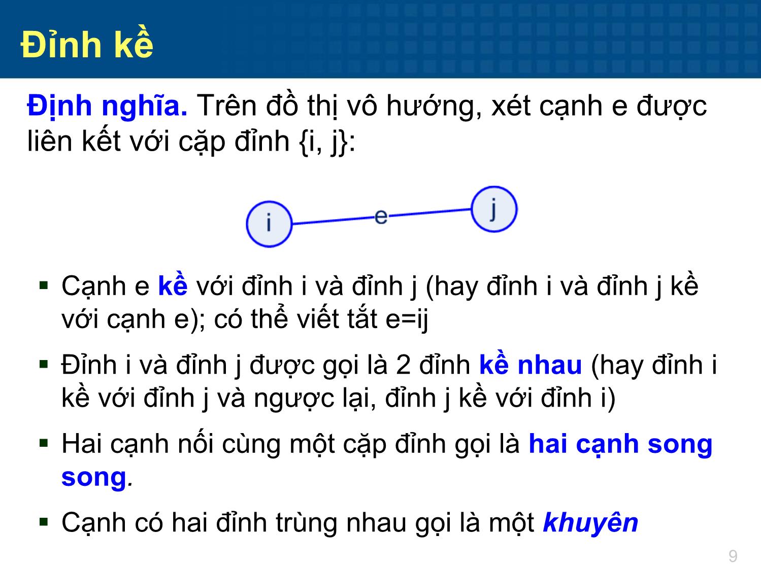 Bài giảng Toán tổ hợp - Chương 4: Đại cương về đồ thị trang 9