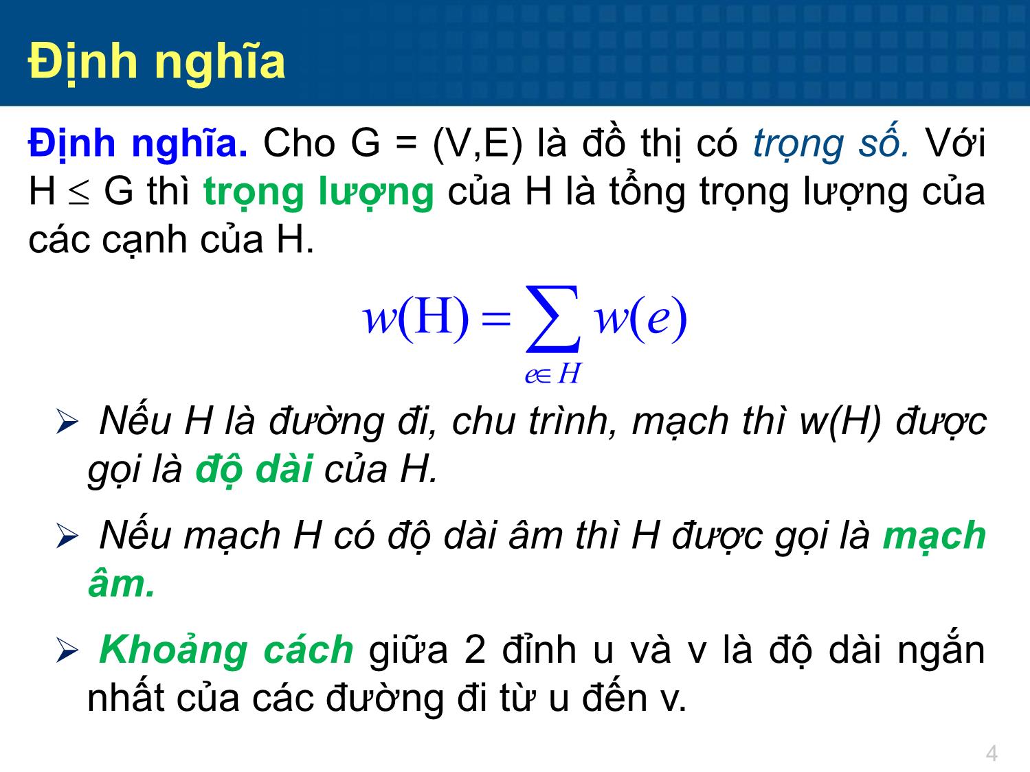 Bài giảng Toán tổ hợp - Chương 6: Các bài toán về đường đi trang 4