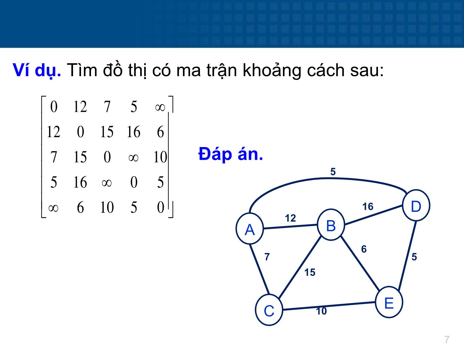 Bài giảng Toán tổ hợp - Chương 6: Các bài toán về đường đi trang 7