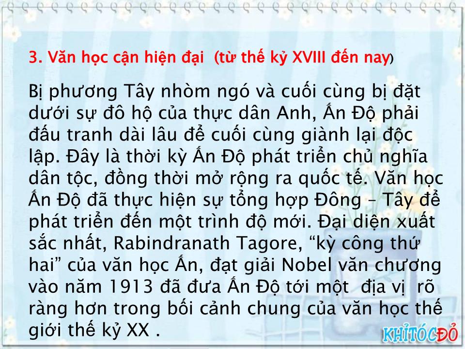 Đề tài Văn học Châu Á 2 trang 10