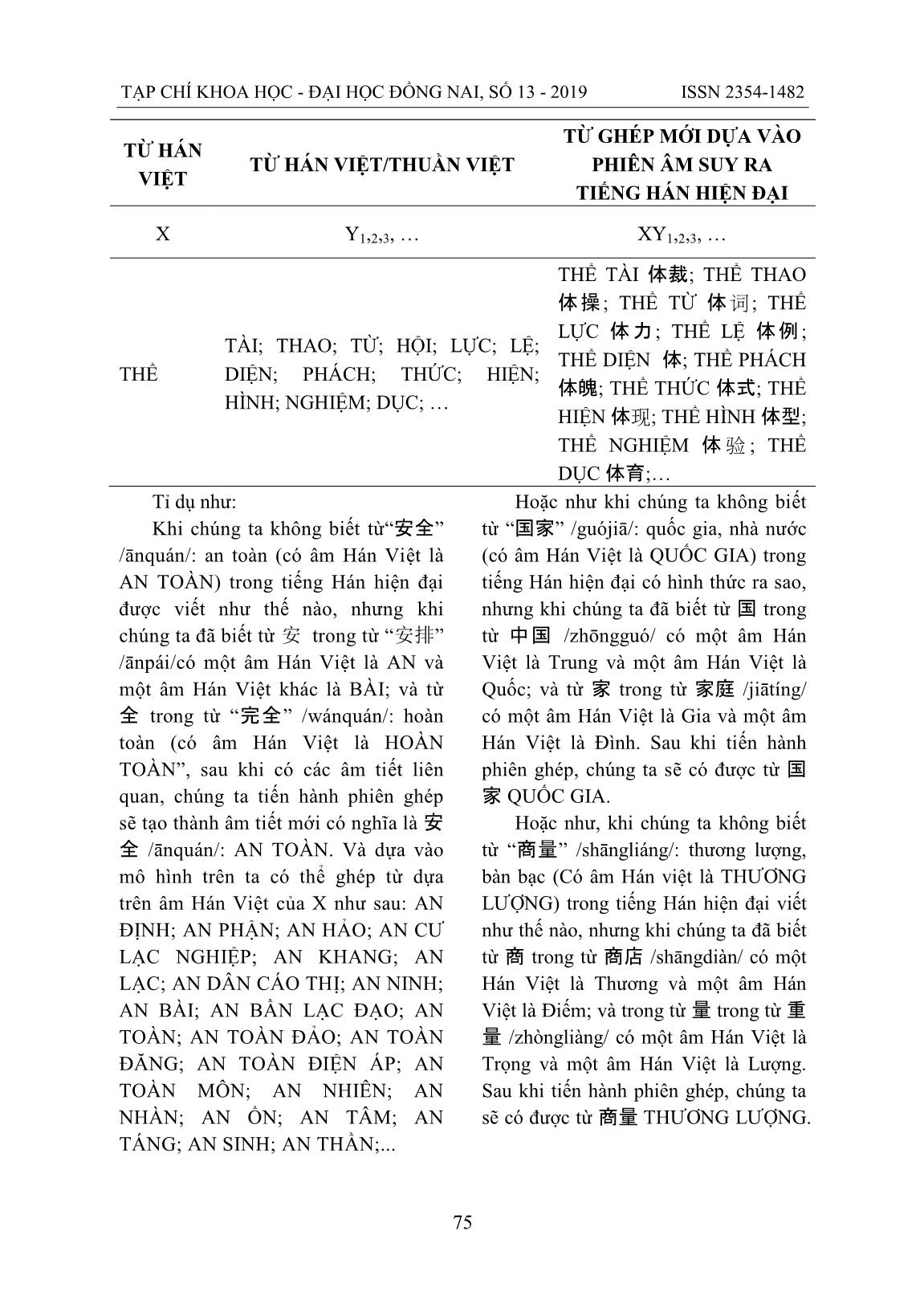 Phương pháp học từ vựng tiếng Hán hiện đại dựa vào mối liên hệ về ngữ âm, ngữ nghĩa với từ Hán việt trang 6