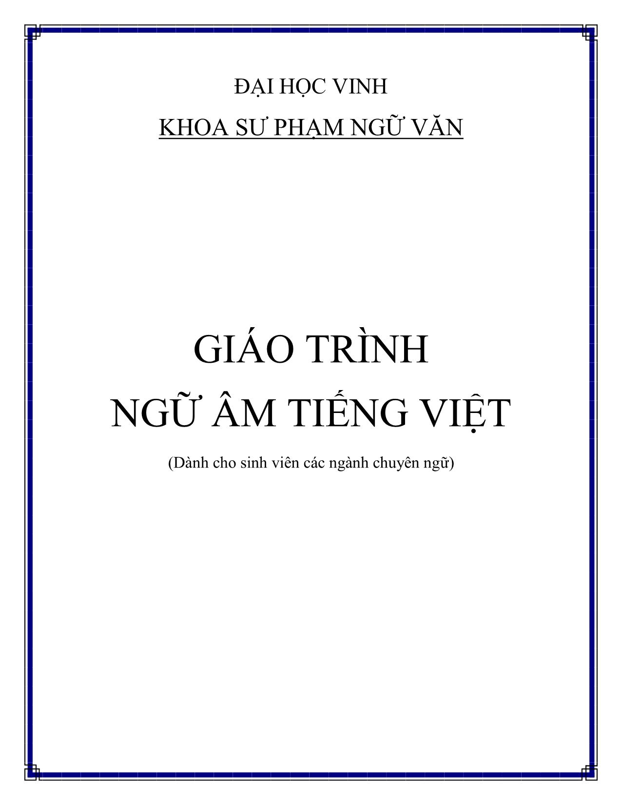 Giáo trình Ngữ âm Tiếng Việt trang 1