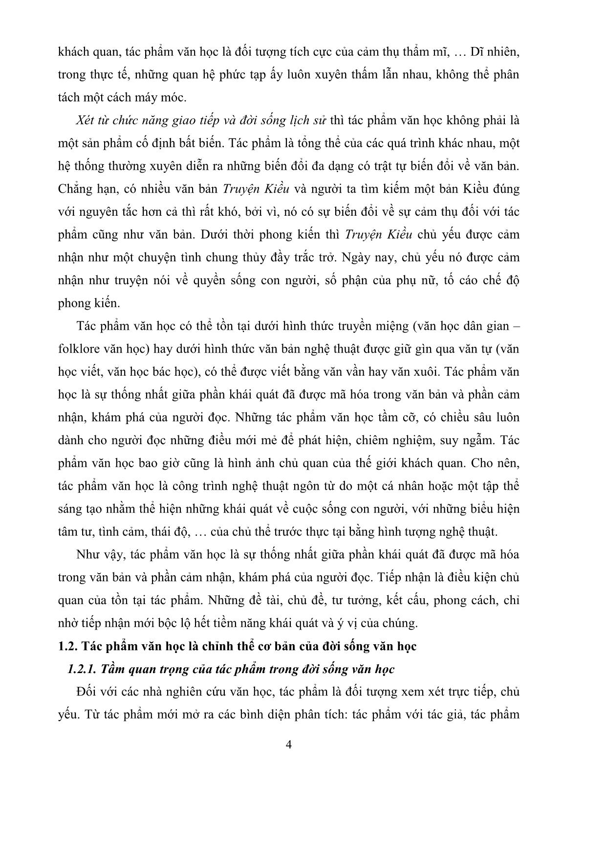 Giáo trình Lí Luận văn học 2 (Tác phẩm và loại thể văn học) trang 7