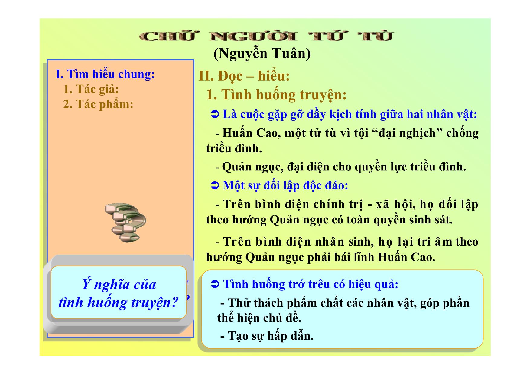 Bài giảng Ngữ văn Lớp 11 - Bài: Chữ người tử tù trang 8