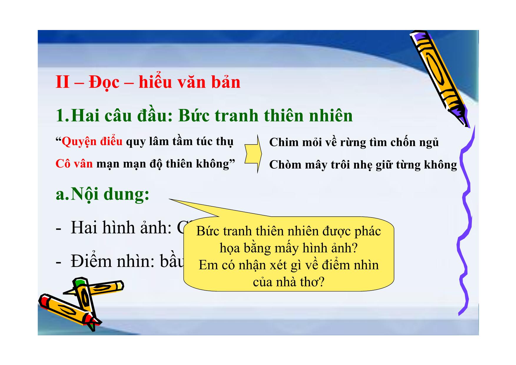 Bài giảng Ngữ văn Lớp 11 - Bài: Chiều tối (Mộ) trang 8