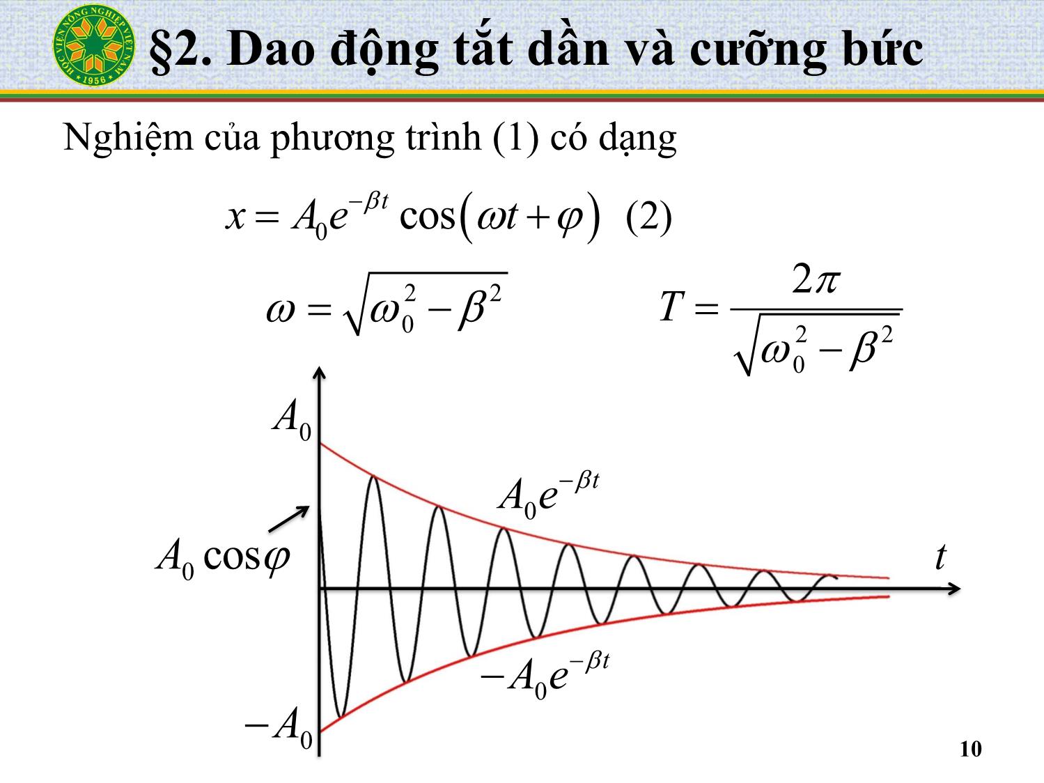Bài giảng Vật lý đại cương A - Chương 6: Dao động và sóng cơ trang 10