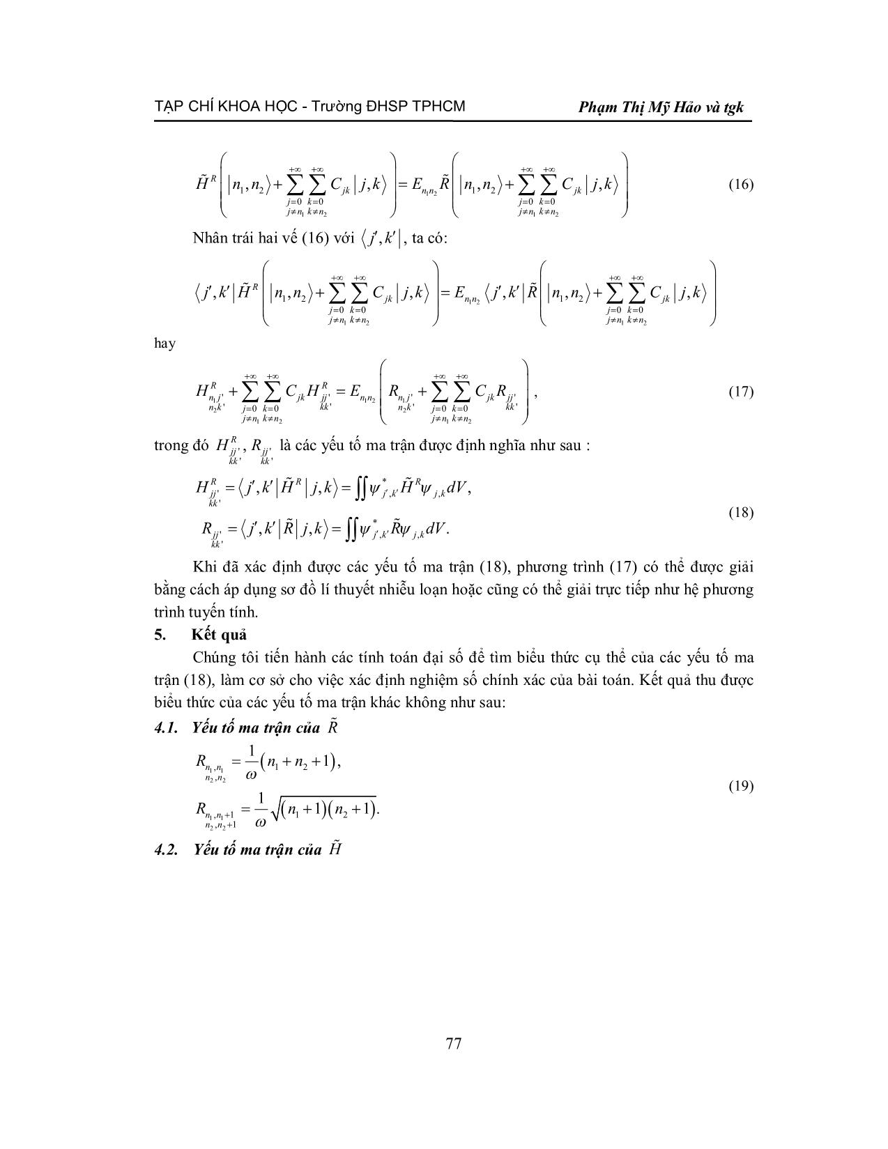 Yếu tố ma trận cho Exciton hai chiều trong điện trường trang 6
