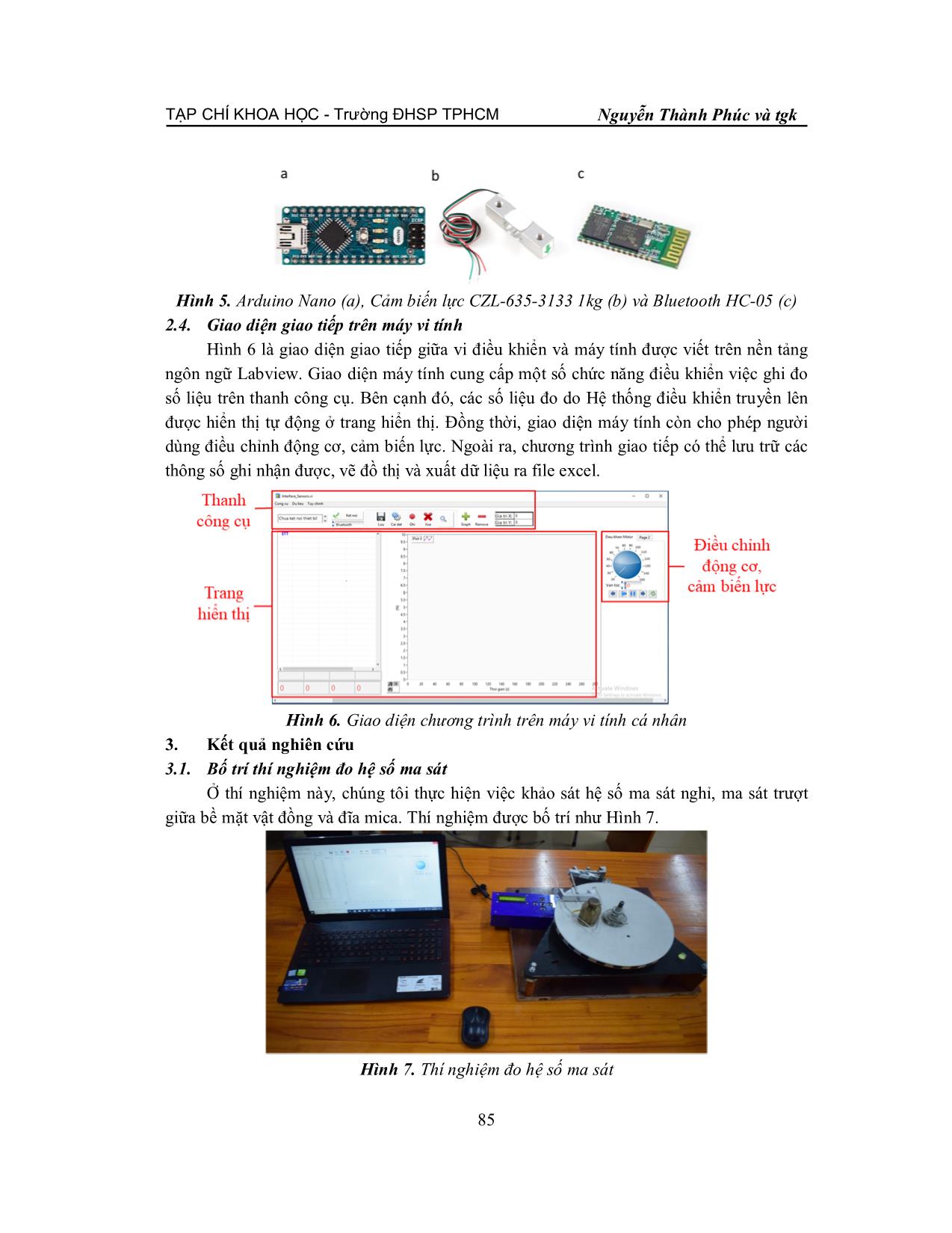 Ứng dụng cảm biến lực và vi điều khiển Arduino để thiết kế bộ thí nghiệm khảo sát hệ số ma sát trang 5