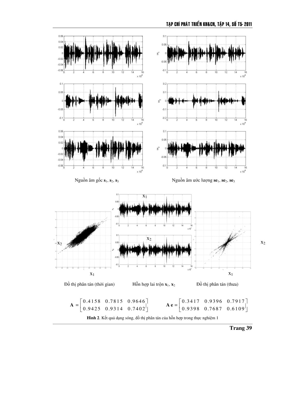 Tách nguồn mù (BSS) áp dụng cho âm thanh trong một số điều kiện khác nhau trang 6