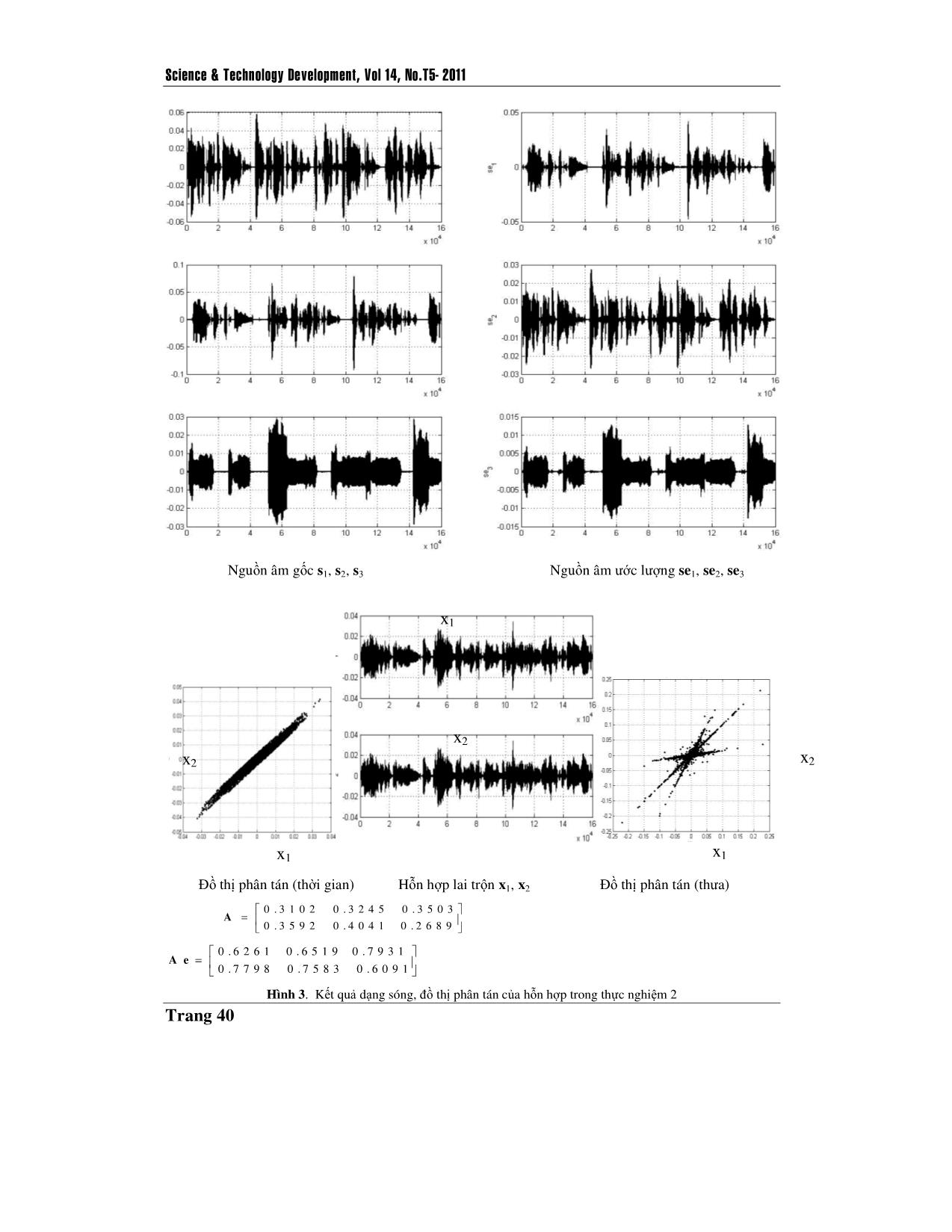 Tách nguồn mù (BSS) áp dụng cho âm thanh trong một số điều kiện khác nhau trang 7