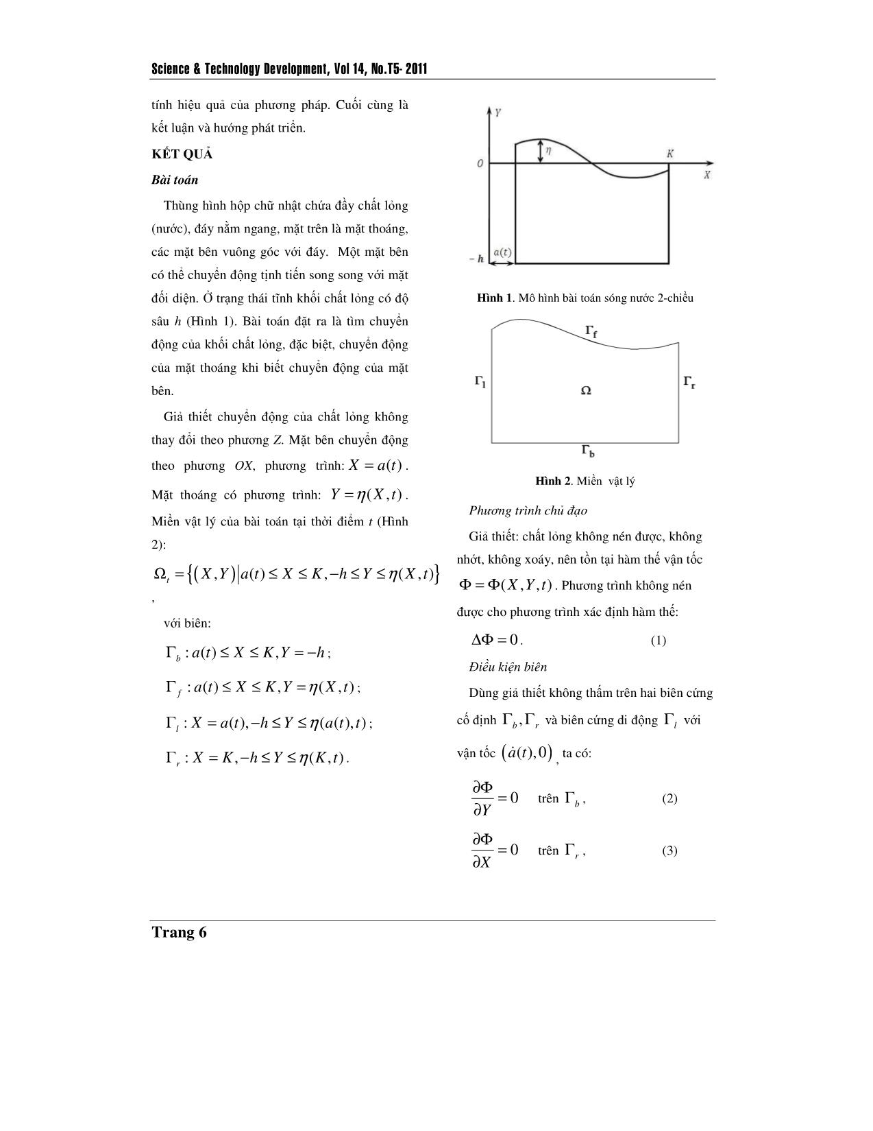 Lời giải số bài toán sóng nước dùng phép biến đổi miên và phương pháp phần tử hữu hạn trang 2