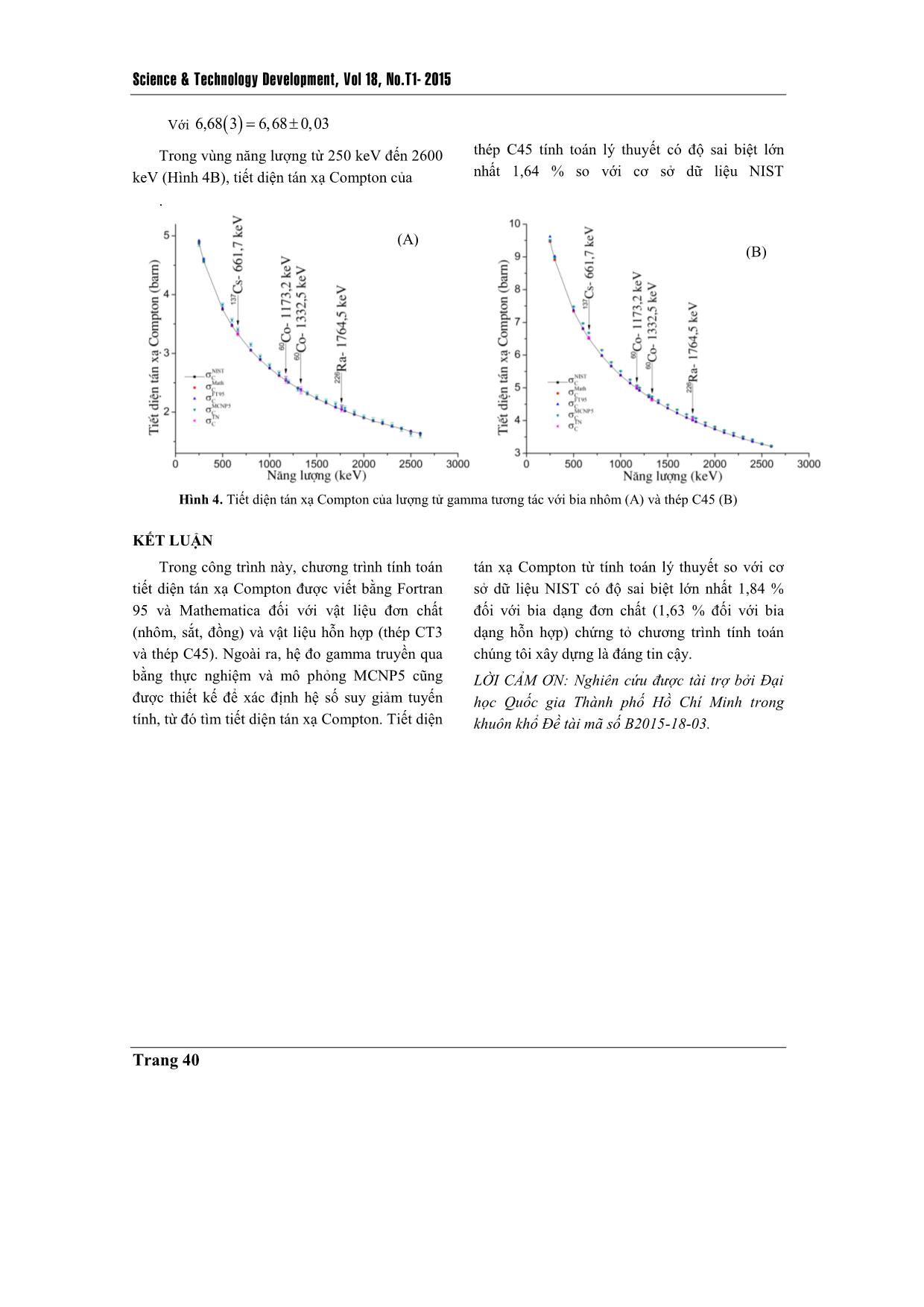 Tính toán tiết diện Compton của nhôm, sắt,đồng, thép C45 và thép CT3 trong vùng năng lượng 250 keV–2600 keV trang 7