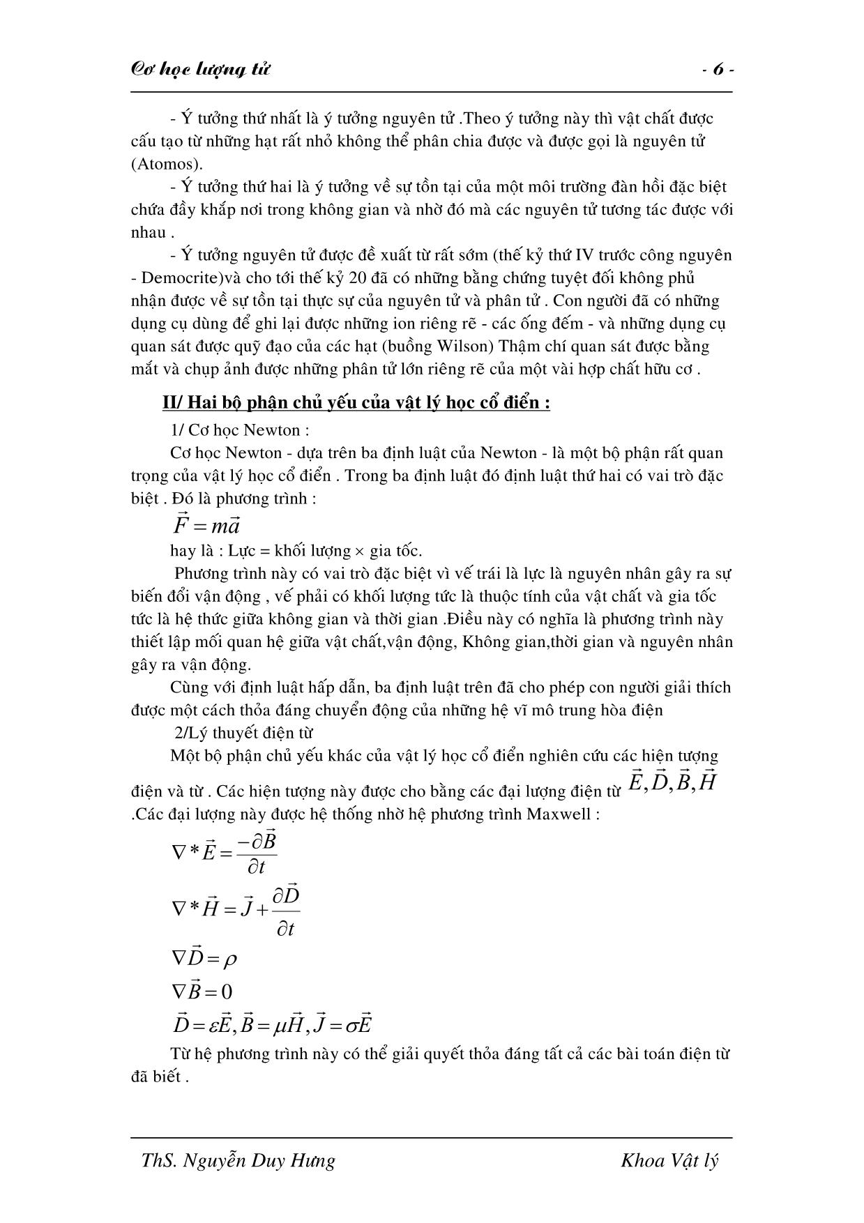 Giáo trình Cơ học lượng tử trang 7