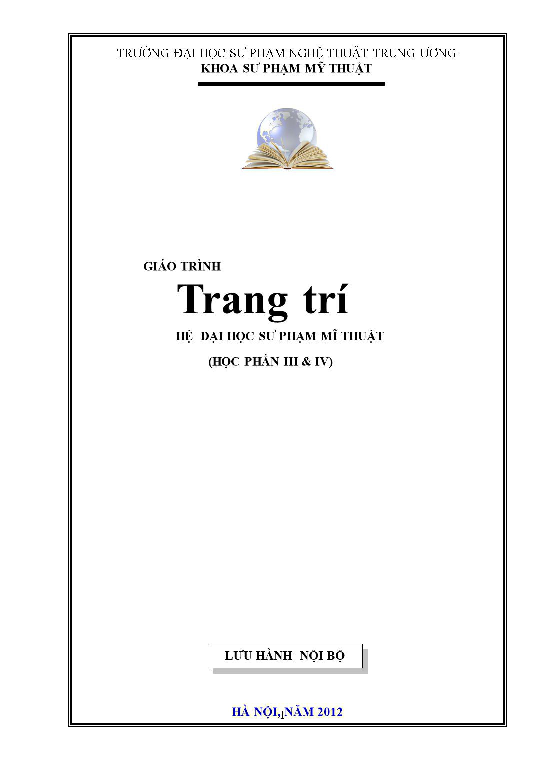 Giáo trình Trang trí (Hệ đại học Sư phạm mĩ thuật - Học phần III&IV) trang 1