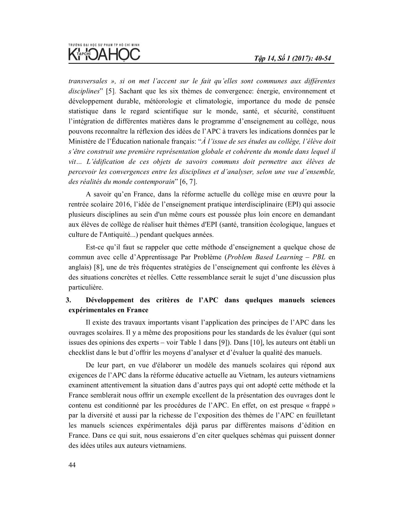 Tiếp cận theo Năng lực Triển khai trong một số sách giáo khoa môn Khoa học tự nhiên ở Pháp trang 5