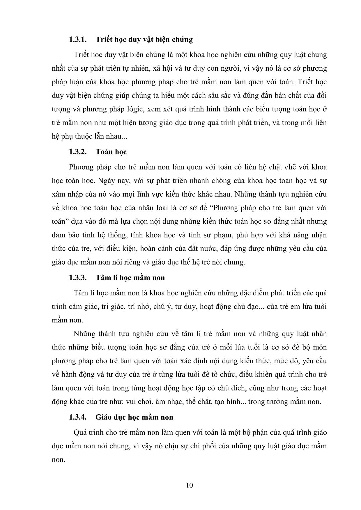 Bài giảng Toán và phương pháp cho trẻ làm quen với Toán - Phần: Phương pháp cho trẻ làm quen với Toán trang 10