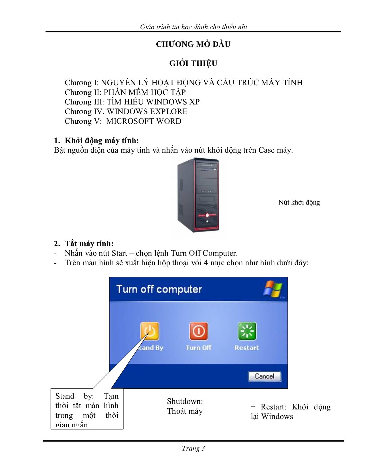 Giáo trình Tin học dành cho thiếu nhi trang 1