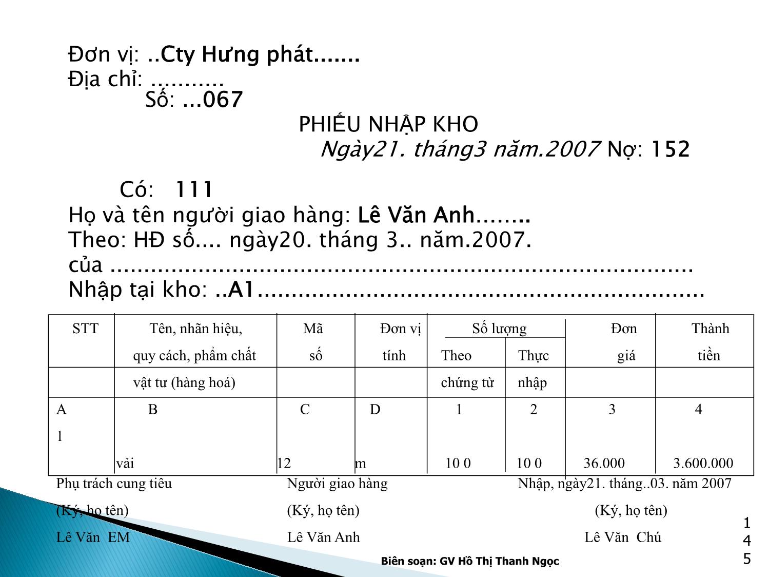 Bài giảng Nguyên lý kế toán - Chương 5: Chứng từ kế toán và kiểm kê trang 5