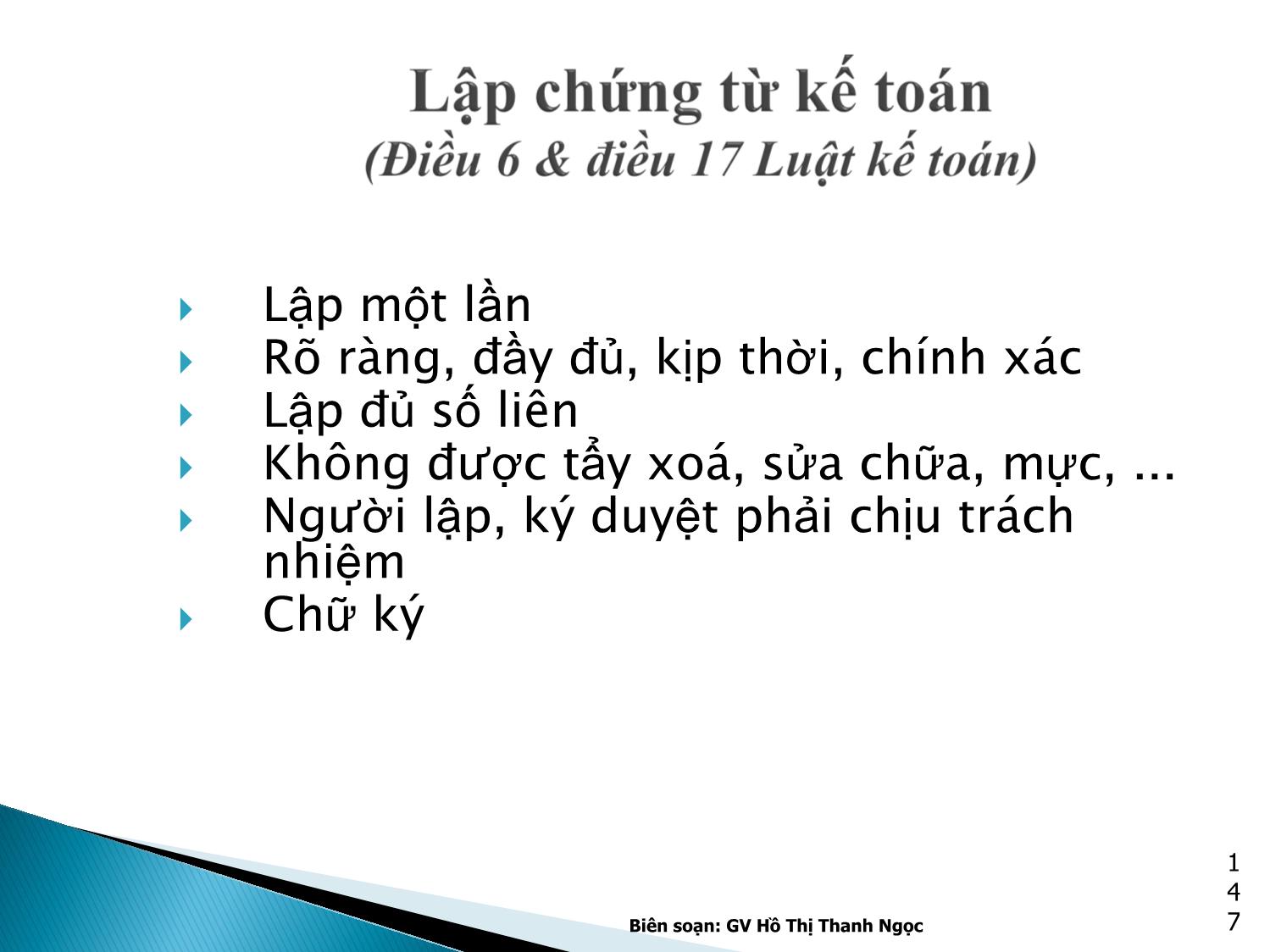 Bài giảng Nguyên lý kế toán - Chương 5: Chứng từ kế toán và kiểm kê trang 7