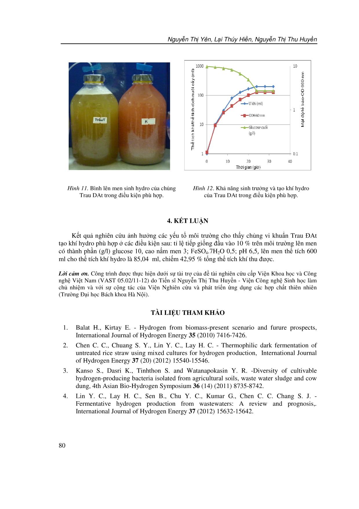 Nghiên cứu khả năng tạo khí Hydro sinh học trong điều kiện kị khí của vi khuẩn ưa nhiệt Thermoanaerobacterium Aciditolerans Trau DAt phân lập ở Việt Nam trang 8