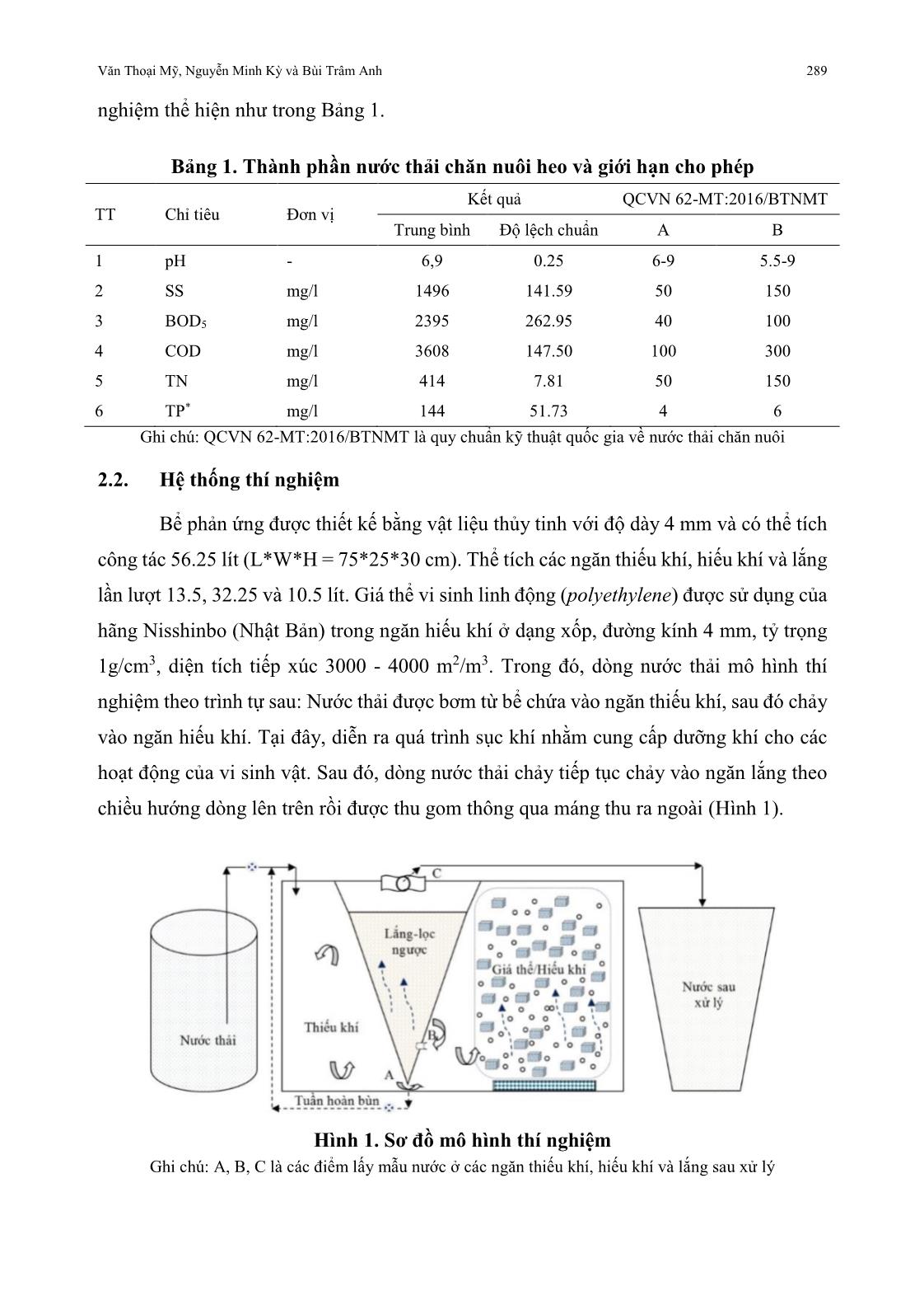 Nghiên cứu đánh giá hiệu quả xử lý chất hữu cơ trong nước thải chăn nuôi bằng công nghệ sinh học lọc ngược dòng trang 3